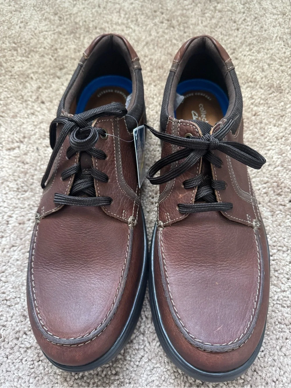Clark’s Bradley Vibes Oxford Shoes Brown Leather Lace Size 13W Comfort Ortholite